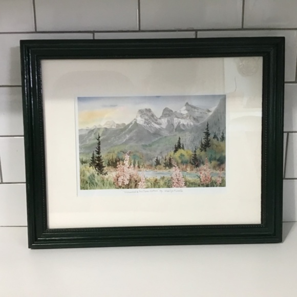 Marilyn Kinsella Framed Art Print ‘Fireweed & the Three Sisters‘ Signed - Picture 2 of 8